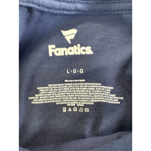 Chicago Bulls Fanatics T-Shirt Large American Flag Logo Navy Cotton - Picture 4 of 7